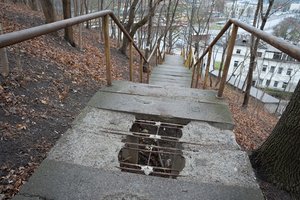 Kai pradės snigti ir pašals – laiptai Kaune gali būti pražūtingi