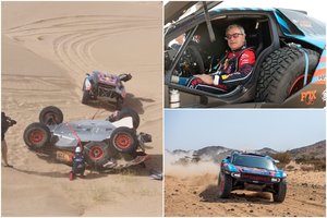 Dakare – čempiono Carloso Sainzo apsivertimas ant stogo