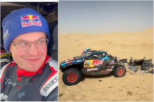 Po finišo – R. Baciuškos viltys pakilti į pirmąją poziciją ir pagarsintas pokalbis su Dakaro legenda