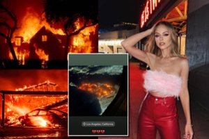 Evelina Young parodė, kaip atrodo liepsnose paskendę prabangūs Los Andželo priemiesčiai