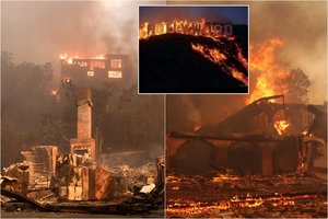 Neapsigaukite – kartu su liepsnomis plinta melagienos: internete pasirodė liepsnojančio „Hollywood“ ženklo nuotrauka