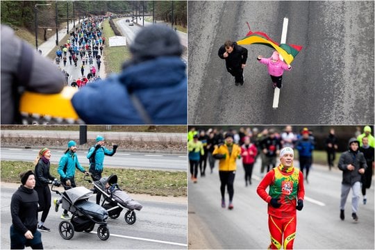 Šeštadienį žmonės rinkosi į tradicinį pagarbos bėgimą „Gyvybės ir mirties keliu“.