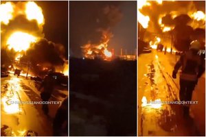 Po dronų atakos penktą dieną dega Engelso naftos saugykla Rusijoje