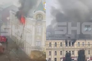 Rusijoje – milžiniškas gaisras: Tulos mieste liepsnoja karinė ligoninė