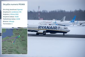 Vilniaus oro uoste nusileisti turėjęs lėktuvas nuskrido į Varšuvą