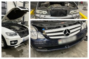 Medininkuose muitininkai sulaikė tris lengvuosius automobilius su kontrabanda – konfiskuoti automobiliai bus perduoti Ukrainai