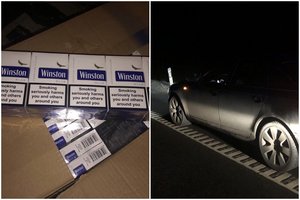 VSAT pareigūnų sučiuptas pasvalietis gabeno 1 000 pakelių nelegalių cigarečių