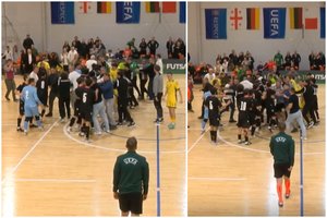 Cirkas Druskininkuose: Lietuvos ir Sakartvelo futbolininkų rungtynės baigėsi masinėmis muštynėmis