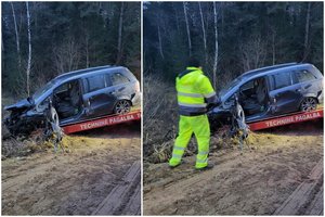 Mirtina avarija Švenčionių r.: pralaužusi atitvarus „Opel Zafira“ nuskriejo į griovį, žuvo vyras