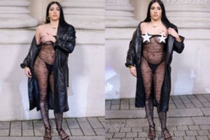 Paryžiaus mados savaitėje – šokiruojantis Madonnos dukros įvaizdis: įsispraudė į perregimą kojinę