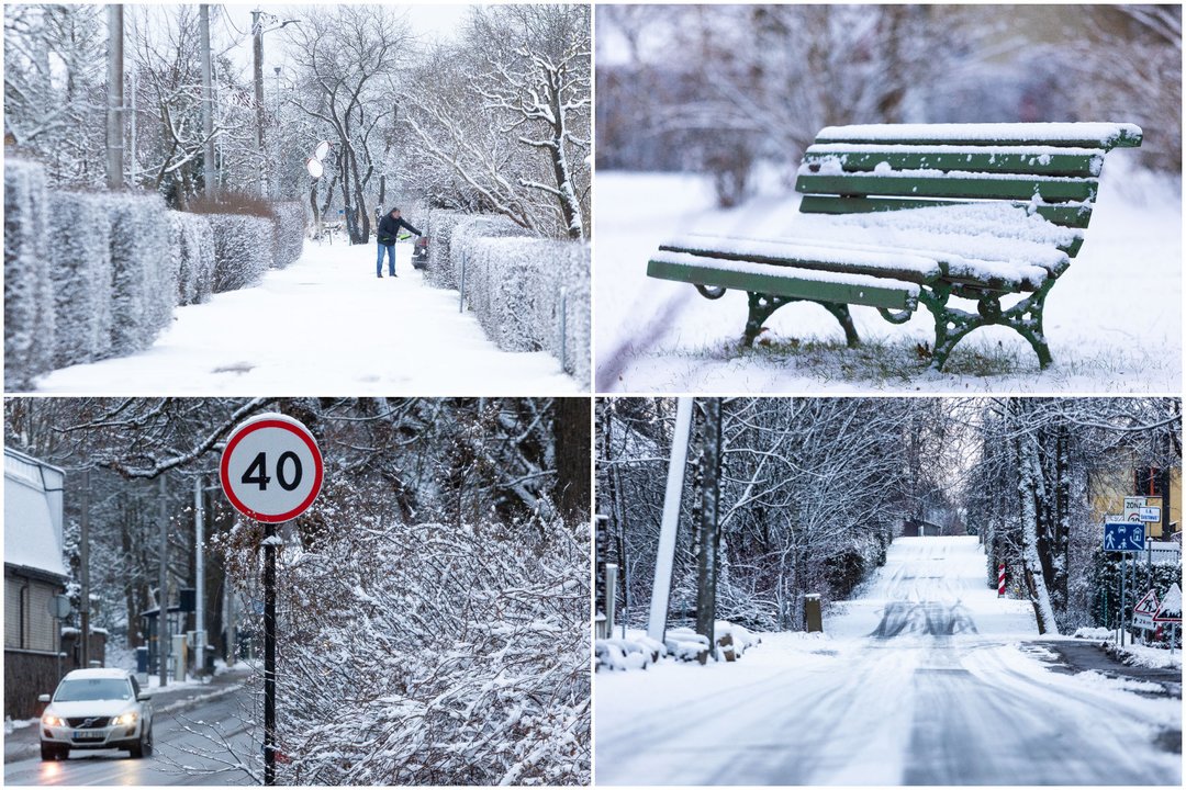 Sniegu užklotas Vilnius. <br>Lrytas koliažas. 