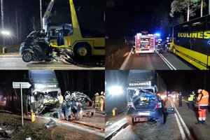 Iš Lietuvos į Berlyną vykęs autobusas kaktomuša susidūrė su lengvuoju automobiliu: mirė 19-metis vairuotojas