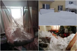 Rusijos Tolimuosiuose Rytuose – katastrofinės pūgos: namai užkloti pusnimis, sniegas veržiasi net per langus