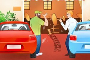 Nustatykite kaltininką per 5 sekundes: kuris automobilis įskriejo į restoraną?