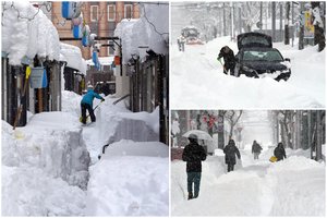 To dar nebuvo matę – rekordinis snygis sukėlė tikrą chaosą: Japonijoje pusnys siekia beveik 1,3 m