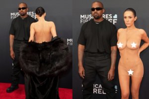 Po skandalingųjų „Grammy“ apdovanojimų naujos detalės: paaiškėjo, kas laukia be drabužių pozavusios K. Westo žmonos