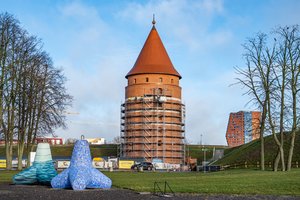 Atsiskleidė Klaipėdos pilies bokšto vaizdas – pradėtas ypatingas darbų etapas