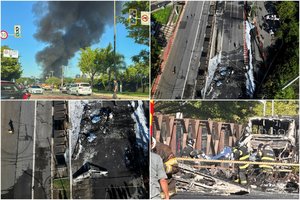 Judriame Brazilijos kelyje lėktuvas rėžėsi į automobilius: pranešama apie žuvusiuosius