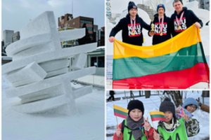 Lietuvos sniego skulptoriai Japonijoje iškovojo prizinę vietą ir užbūrė milijonus: „Tai yra laimė“
