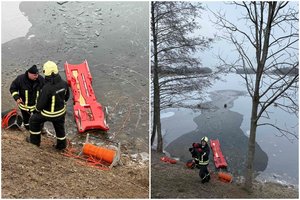 Galvės ežere Trakuose įlūžo ant ledo pačiuožomis čiuožinėjęs 19-metis – gelbėjo ugniagesiai