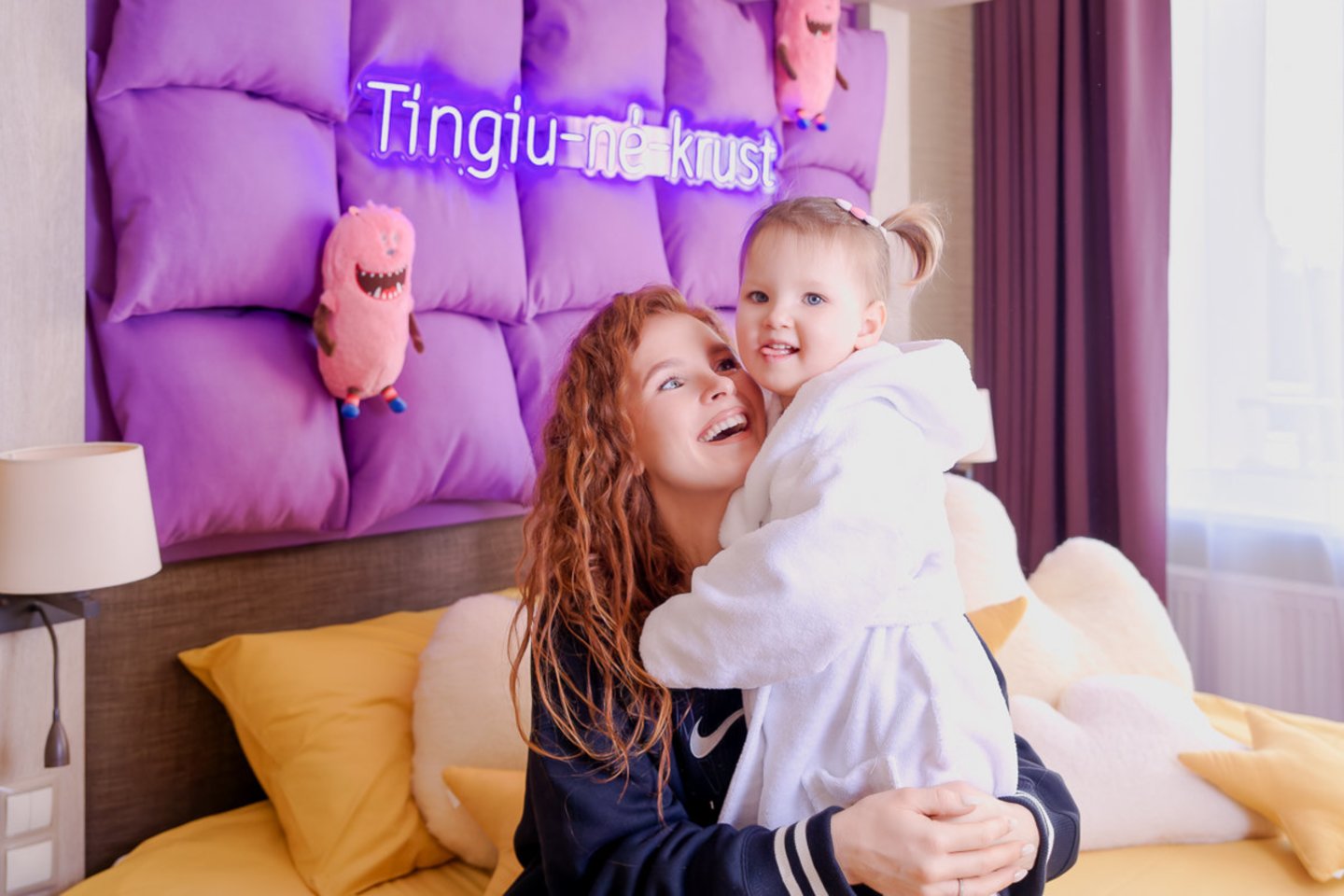 D. Belickaitė su šeima laisvalaikį leido Kakės Makės įkvėptame kambaryje.<br> Pr. siuntėjų nuotr.