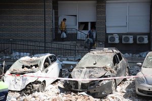 Okupuotame Berdianske susprogdintas automobilis su karo nusikaltėliu