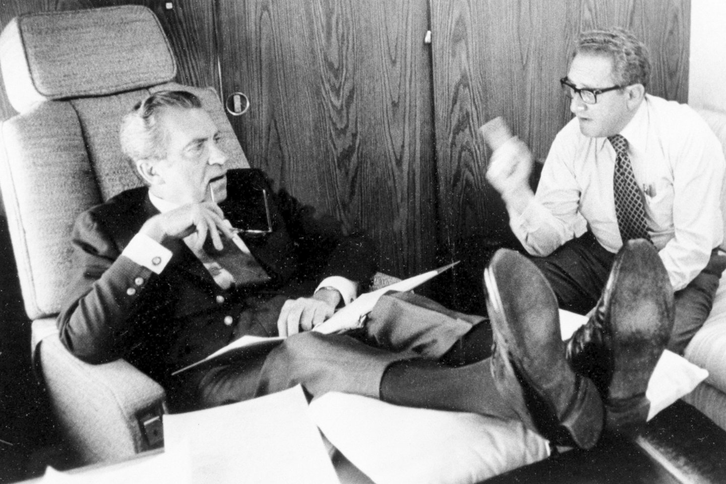 Richardas Nixonas ir Henry Kissingeris (1974 m.)<br>AP/Scanpix nuotr.