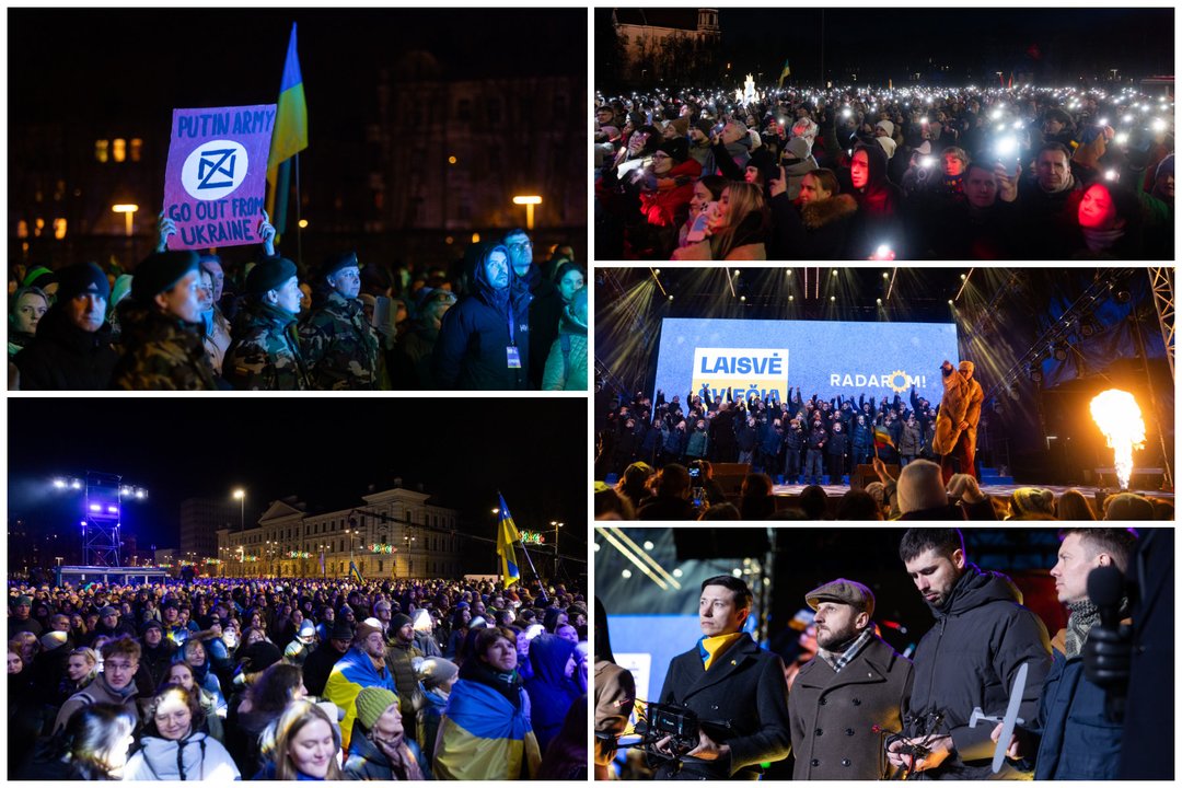 11-ųjų karo metinių Ukrainoje minėjimas-koncertas „Laisvė šviečia 2025. RADAROM“. <br> Lrytas koliažas