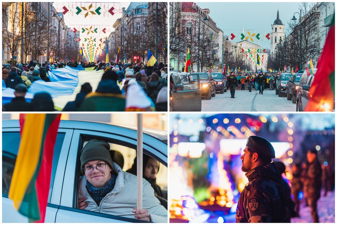  Solidarumo su Ukraina eisena.<br> Lrytas koliažas