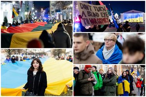 Eitynėse Vilniuje – kritika D. Trumpui ir raginimai nebūti abejingiems karo nusikaltimams