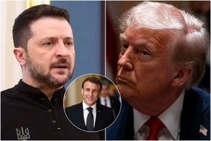 D. Trumpas bandė atšaukti V. Zelenskio vizitą: išgelbėjo E. Macronas