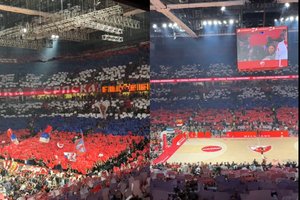 „Crvena zvezda“ aistruolių „šou“: prieš mačą su „Žalgiriu“ vaizdavo Rusijos vėliavą