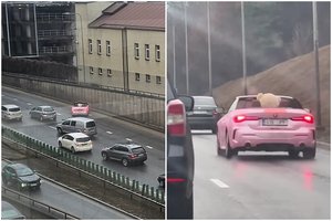 Vilniuje sudaužytas išskirtinis „Bolt Drive“ rožinis BMW kabrioletas