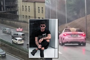 Paaiškėjo, kas Vilniuje sudaužė išskirtinį rožinį „Bolt Drive“ BMW: jis – žinomas turinio kūrėjas