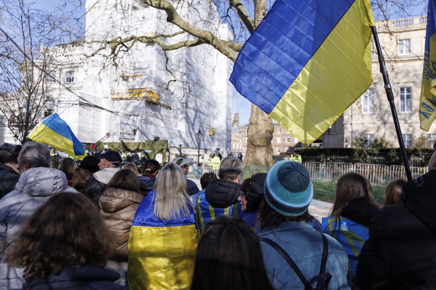 Londone renkantis Europos ir NATO lyderiams įvyko ir paramos Ukrainai akcija.<br> EPA-ELTA nuotr.