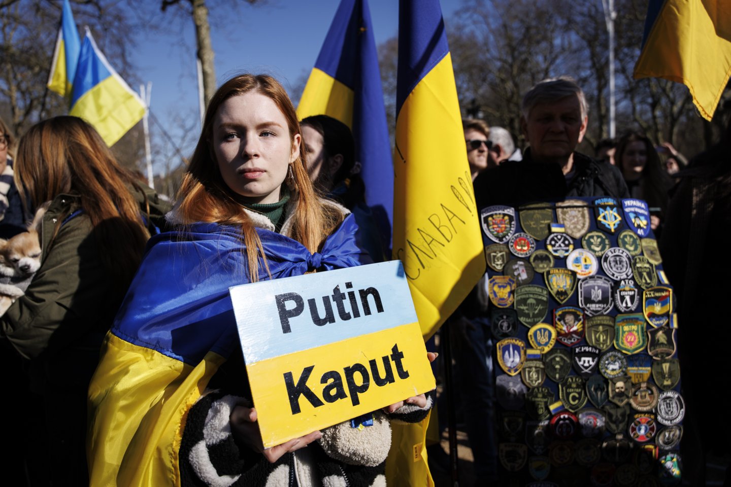 Londone renkantis Europos ir NATO lyderiams įvyko ir paramos Ukrainai akcija.<br> EPA-ELTA nuotr.