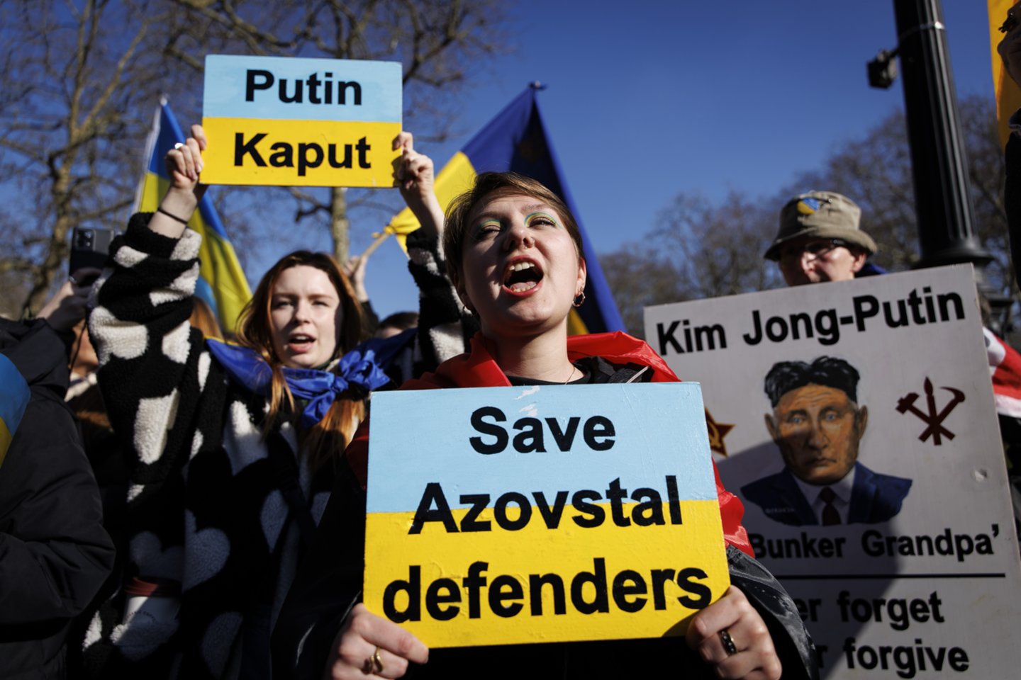 Londone renkantis Europos ir NATO lyderiams įvyko ir paramos Ukrainai akcija.<br> EPA-ELTA nuotr.