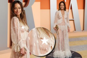 Ant raudonojo „Oskarų“ kilimo žengusi Olivia Wilde pribloškė: liemenėlę paliko namuose