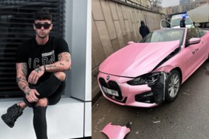 Išskirtinį rožinį „Bolt Drive“ BMW sudaužęs E. Penikas parodė, kas buvo toliau: nustebino ne vieną