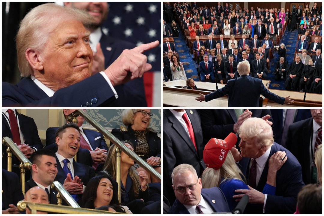  Donaldo Trumpo kalba Kongrese.<br> EPA-ELTA nuotr.