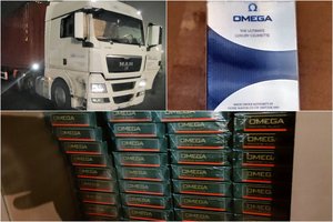 Muitininkai sulaikė vilkiką su iš Jungtinių Arabų Emyratų atplukdytomis kontrabandinėmis cigaretėmis