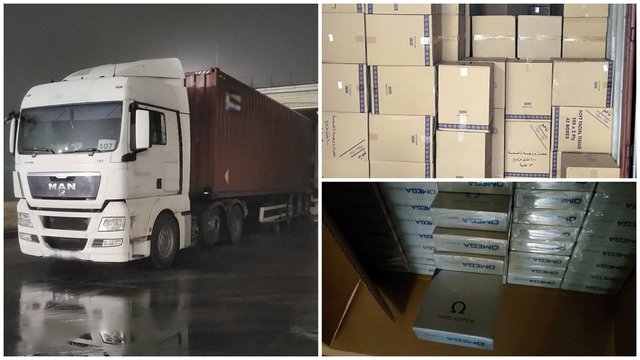 Popierinių rankšluoščių maskuotė nepadėjo: aptiko tabako gaminių iš JAE už 2,3 mln. eurų.