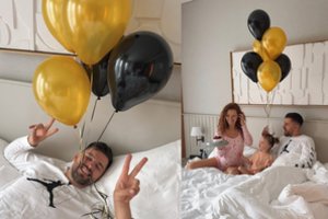 Krepšininkas E. Šeškus mini 30-metį: svarbia proga – jautrus žmonos D. Belickaitės sveikinimas