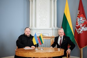 G. Nausėda su Ukrainos Aukščiausiosios Rados pirmininku aptarė narystės ES galimybes