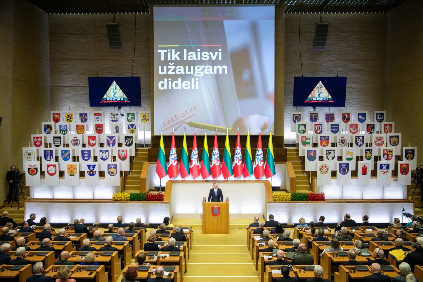 Lietuvos Nepriklausomybės atkūrimo 35-mečio renginys Seime.<br>O.Gurevičiaus (ELTA) nuotr.