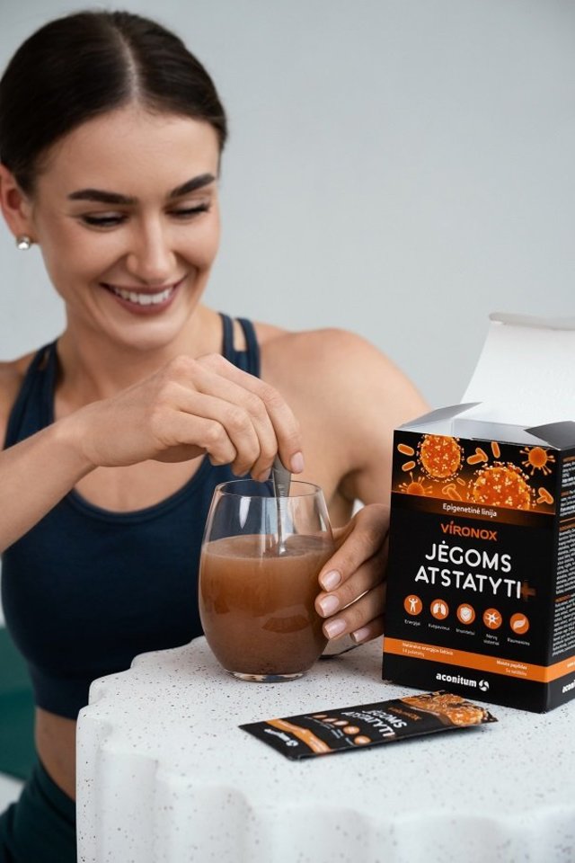 „Vironox jėgoms atstatyti +“ – tai produktas pagamintas iš augalų ekstraktų.