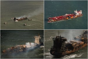 Šiaurės jūroje į naftos tanklaivį įsirėžusio krovininio laivo kapitonas – Rusijos pilietis