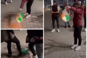 Vilniuje „Žalgirio“ sirgaliams teko atlaikyti smūgius, spjūvius ir keiksmus: degino ir trypė atributiką