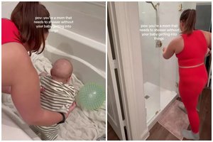 Kaip mamai išsimaudyti duše, jei kūdikis jos „nepaleidžia“: pasidalino išradimu