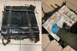 Druskininkų pasieniečiai iš Nemuno ištraukė „plaustą“ su baltarusiškų cigarečių kroviniu